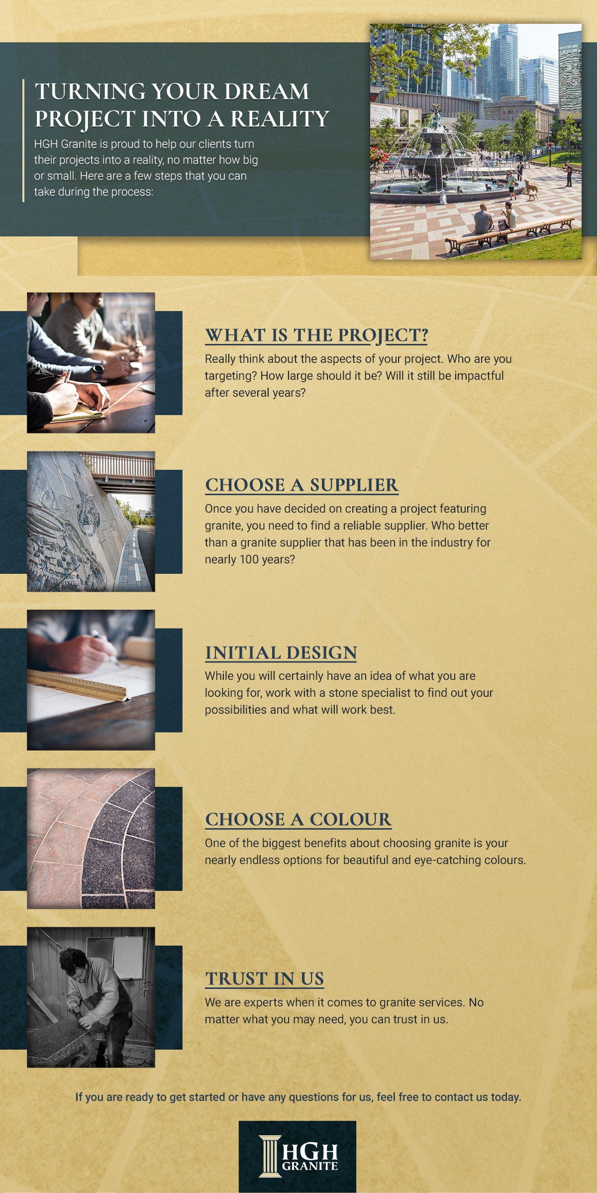 turning your dream project into a reality granite infographic