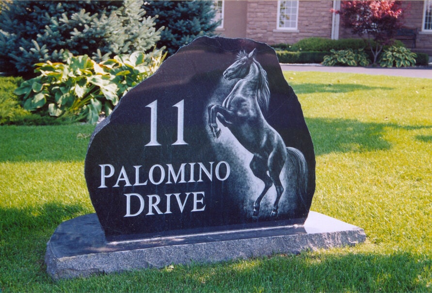 residential granite signage